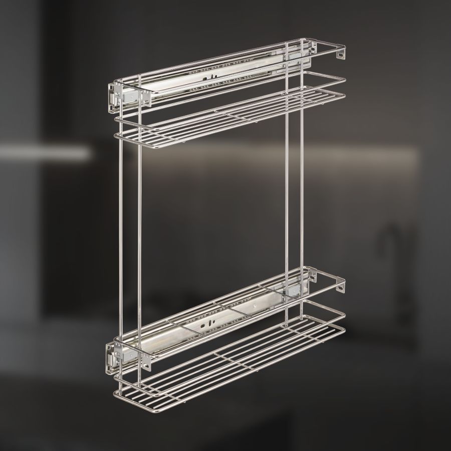 фото Выдвижная корзина двухуровневая в нижнюю базу 150 мм с доводчиком