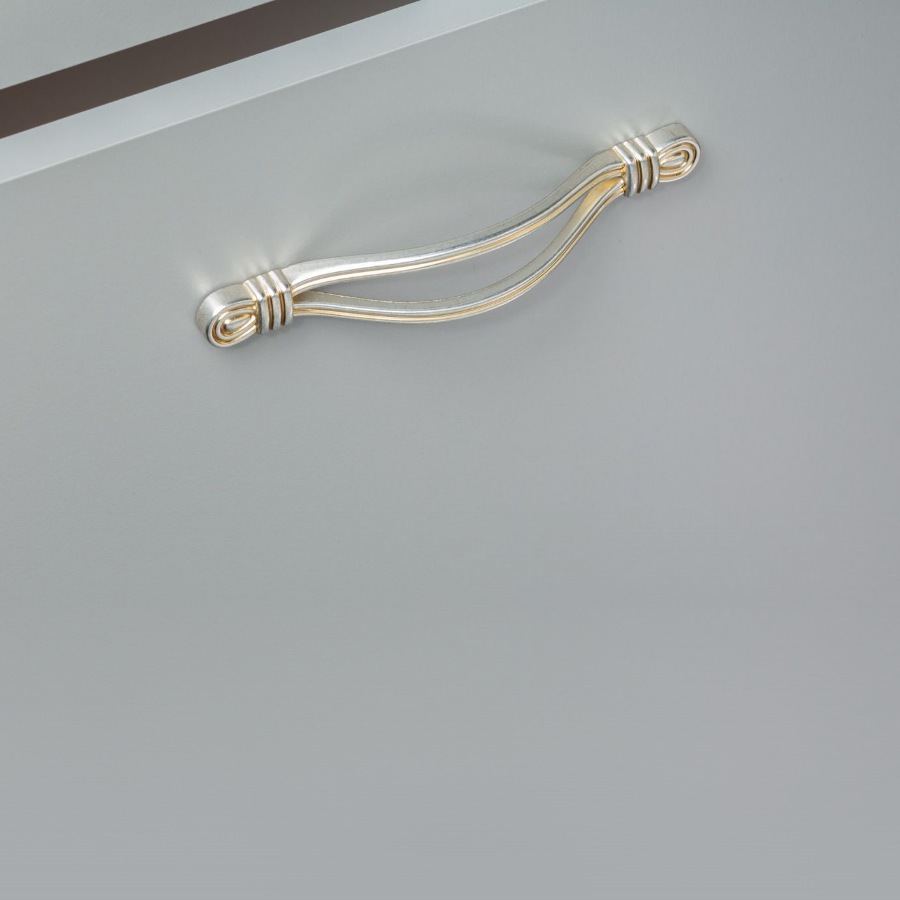 фото Ручка-скоба АФИНА, 128 мм, серебро с золотой патиной