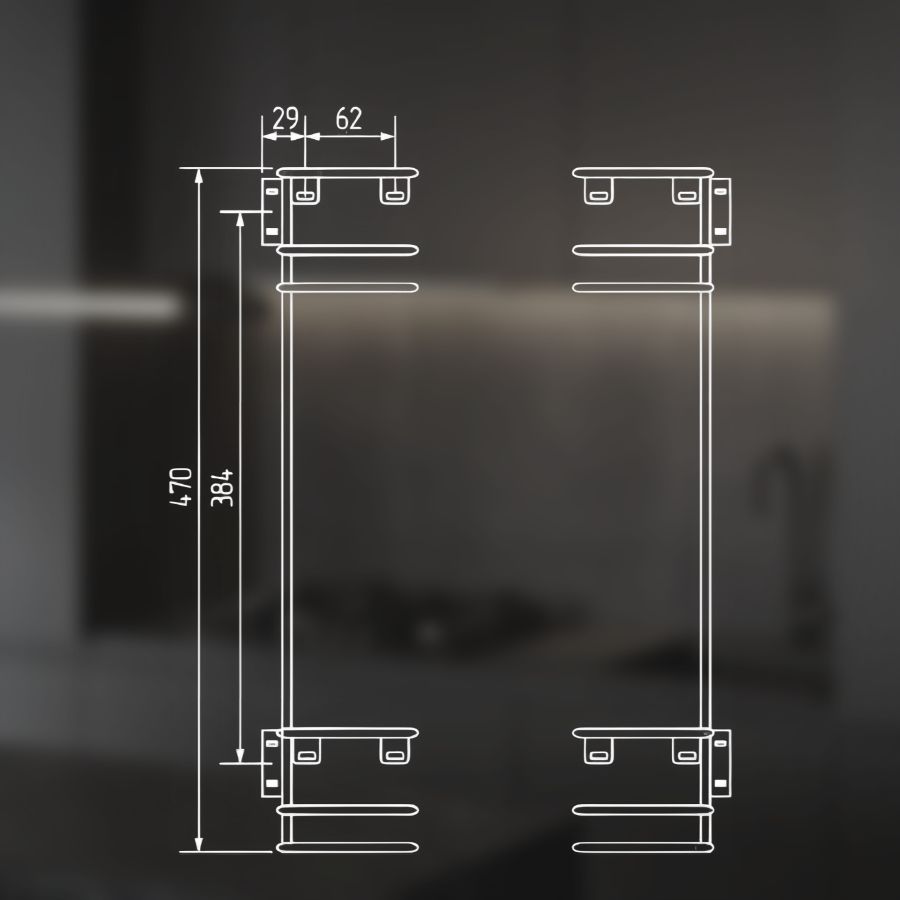 фото Выдвижная корзина двухуровневая в нижнюю базу 150 мм с направляющими
