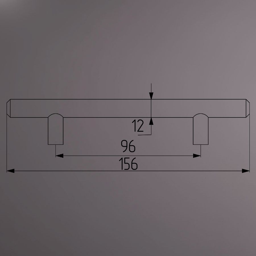 фото Ручка-рейлинг D=12 096/156, черный матовый