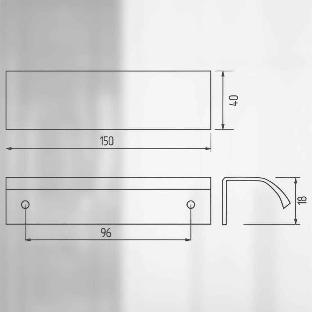 фото Ручка-скоба ТИТАН, 96/150 мм, черный матовый