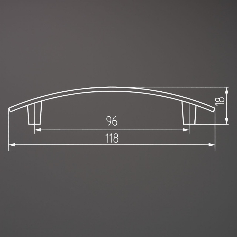 фото Ручка-скоба АЛЬНАИР, 96 мм, хром глянцевый
