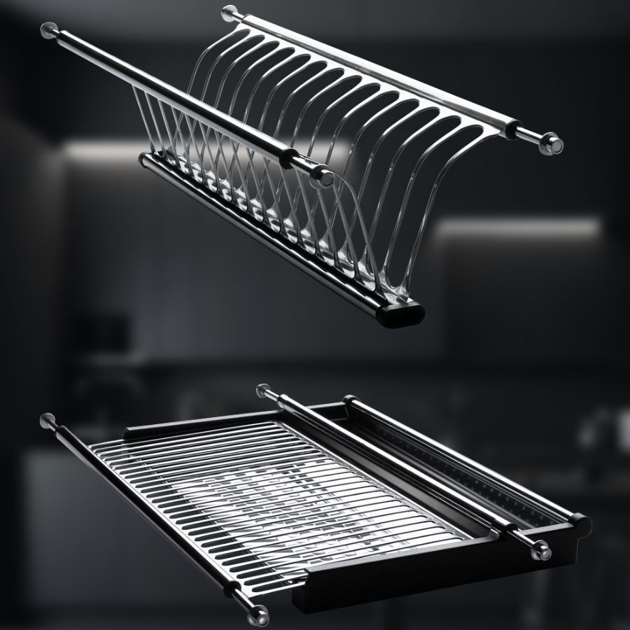 фото Посудосушитель из нержавеющей стали в шкаф 450 мм