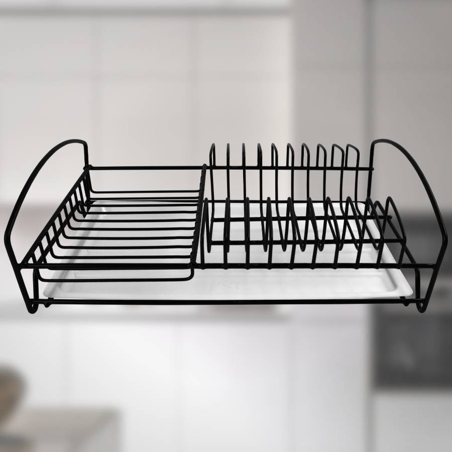 фото Сушилка для посуды одноуровневая настольная черная