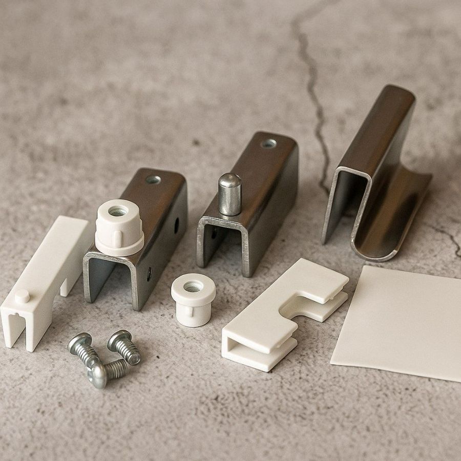 фото  Петля для стеклянных дверей оцинкованный