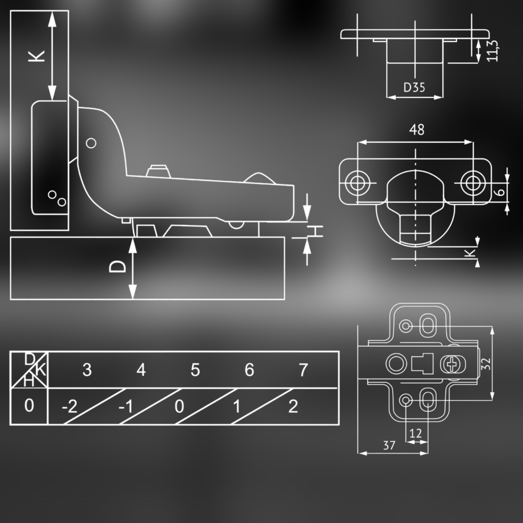 фото Петля вкладная 91370.082 Clip-on с доводчиком