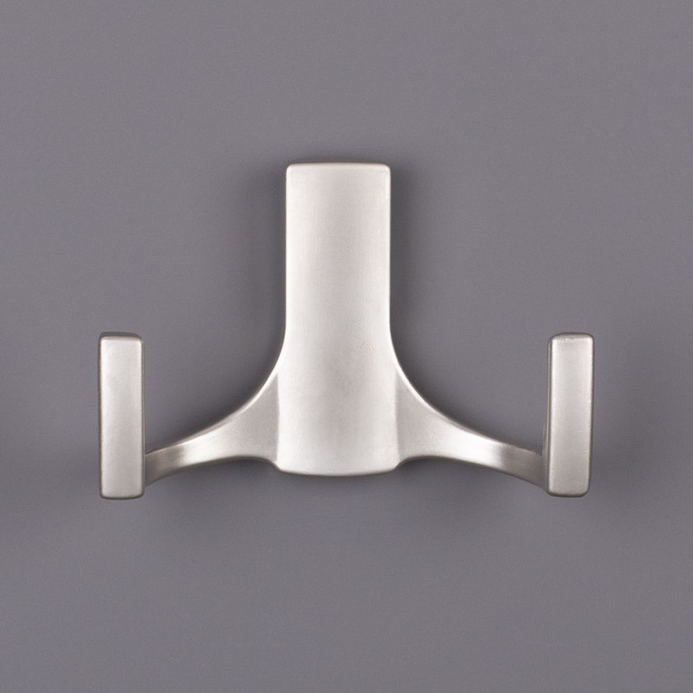 фото Крючок ОДИН двухрожковый, никель матовый