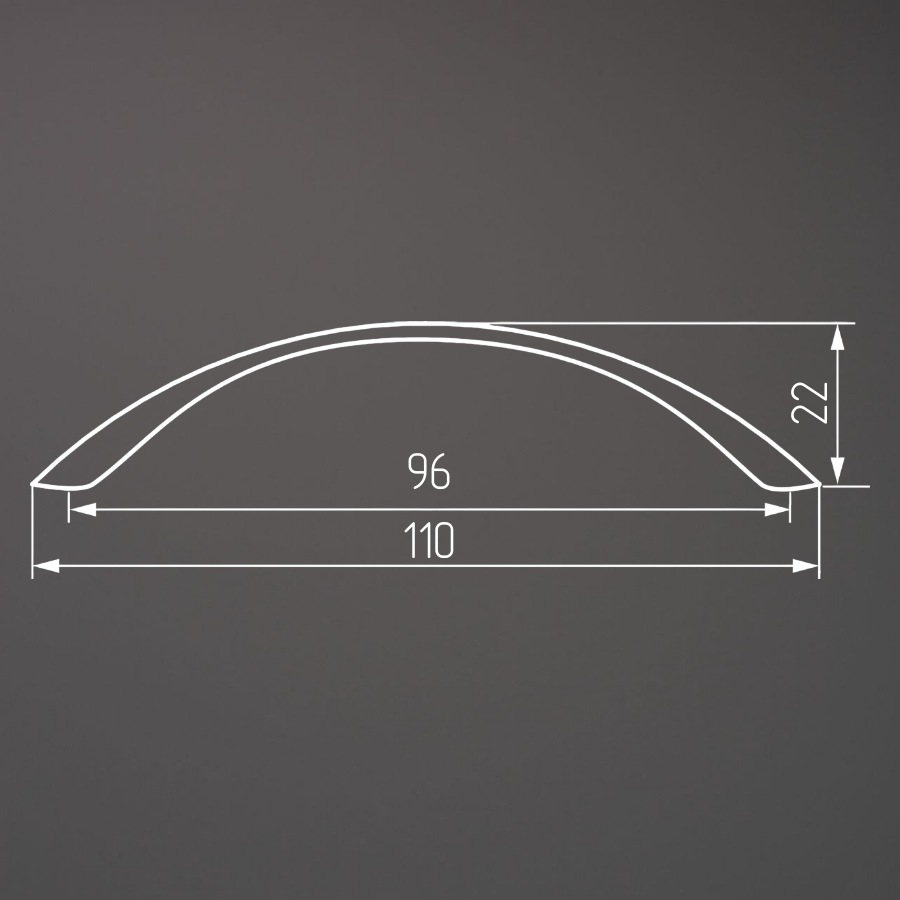 фото Ручка-скоба АРЕС, 96 мм, черный матовый