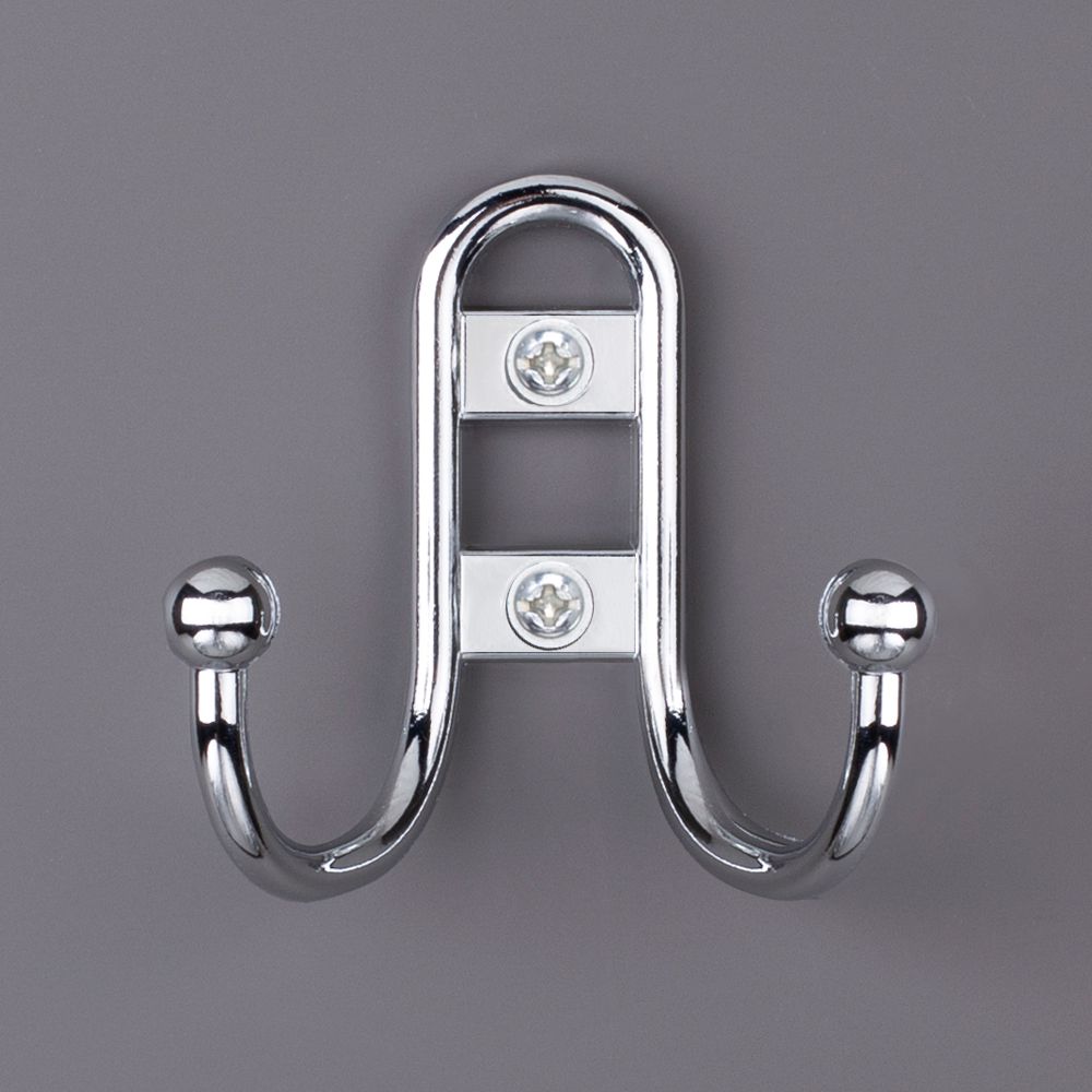 фото Крючок ДЖЕМИНИ двухрожковый, хром глянцевый