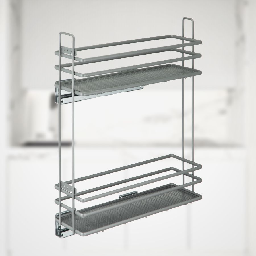 фото Выдвижная корзина VESPLINE двухуровневая в нижнюю базу 200 мм с доводчиком