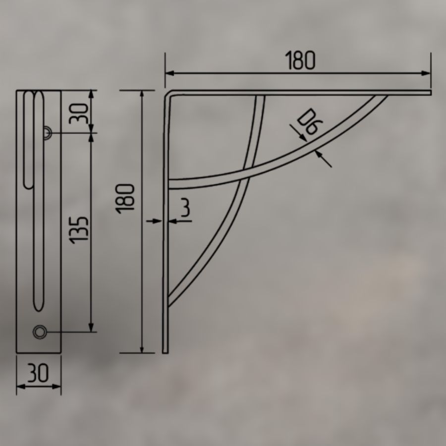 фото Полкодержатель LOFT-5 (180*180), черный (20 кг)