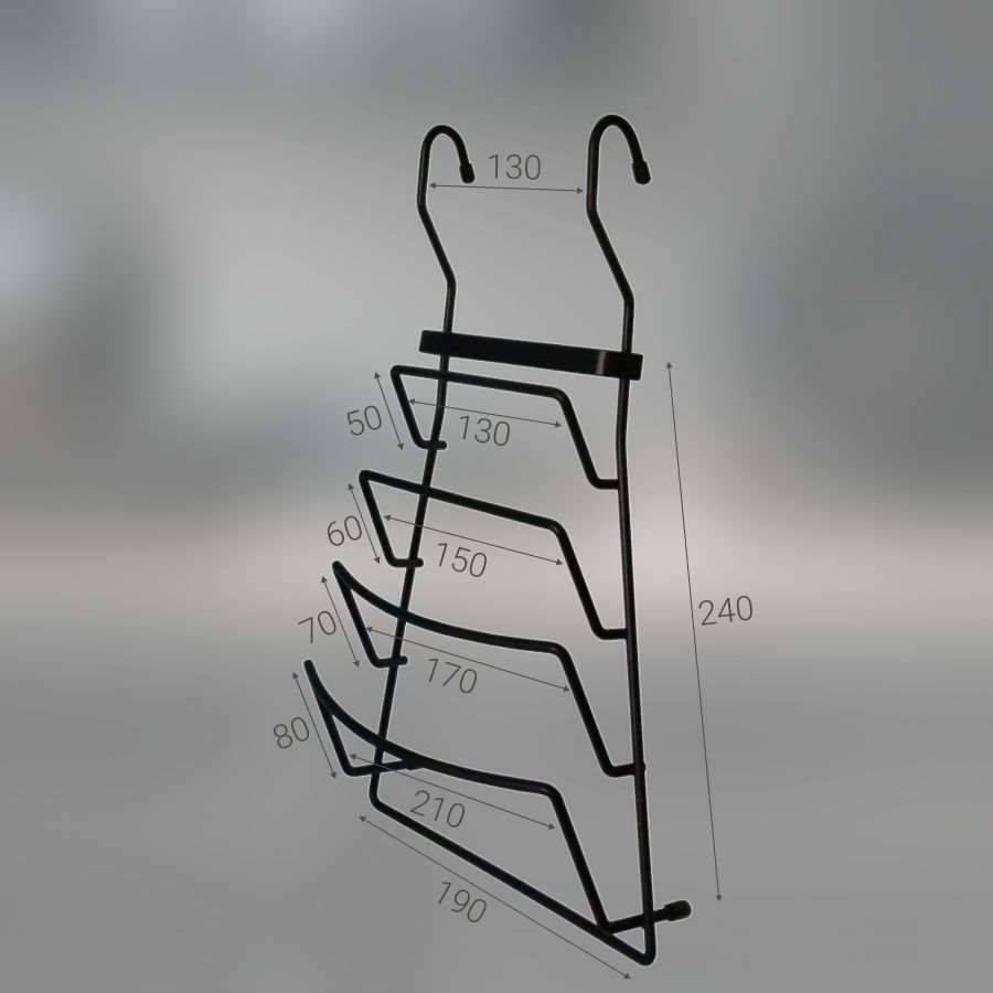 фото Полка для крышек CWJ204A.2 ALBA 210х110х370мм черный матовый