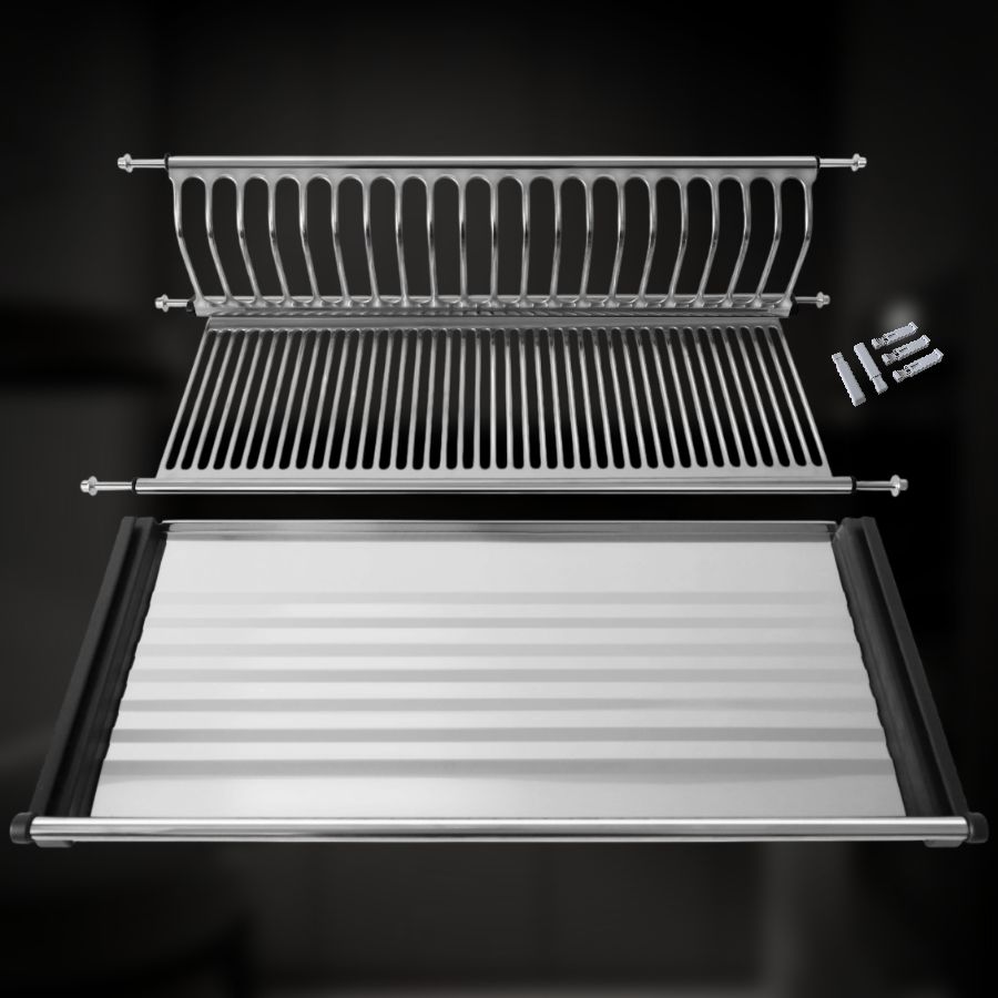 фото Посудосушитель одноуровневый из нержавеющей стали в шкаф 600 мм