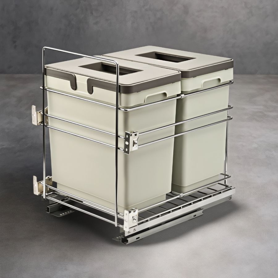 фото Выдвижная система утилизации UNIHOPPER с двумя емкостями в базу 400мм нижнего крепления, с доводчиком