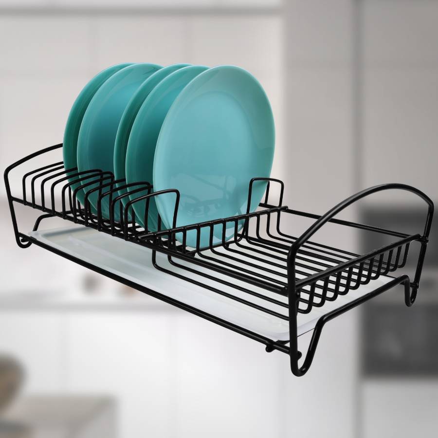 фото Сушилка для посуды одноуровневая настольная черная