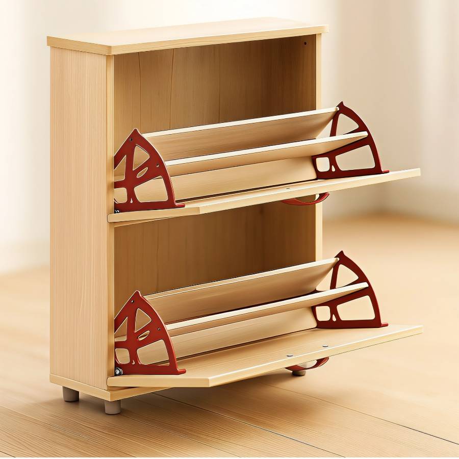 фото Поворотное устройство под обувь, цвет вишня