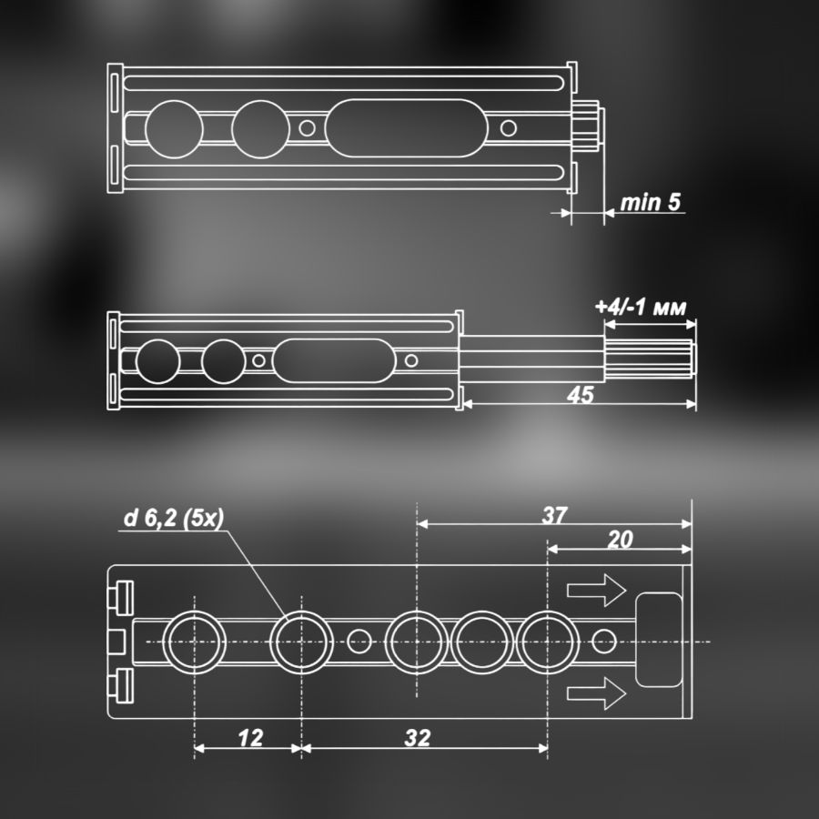 фото Магнитный толкатель Push-to-Open накладной на 50 000 открываний