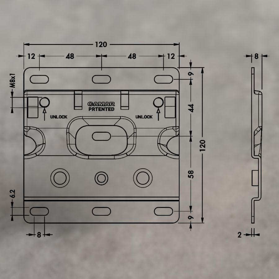 фото Площадка 897.AS.Z1.12.12 для подвески каркаса со встроенным ящиком 807 RV, CAMAR