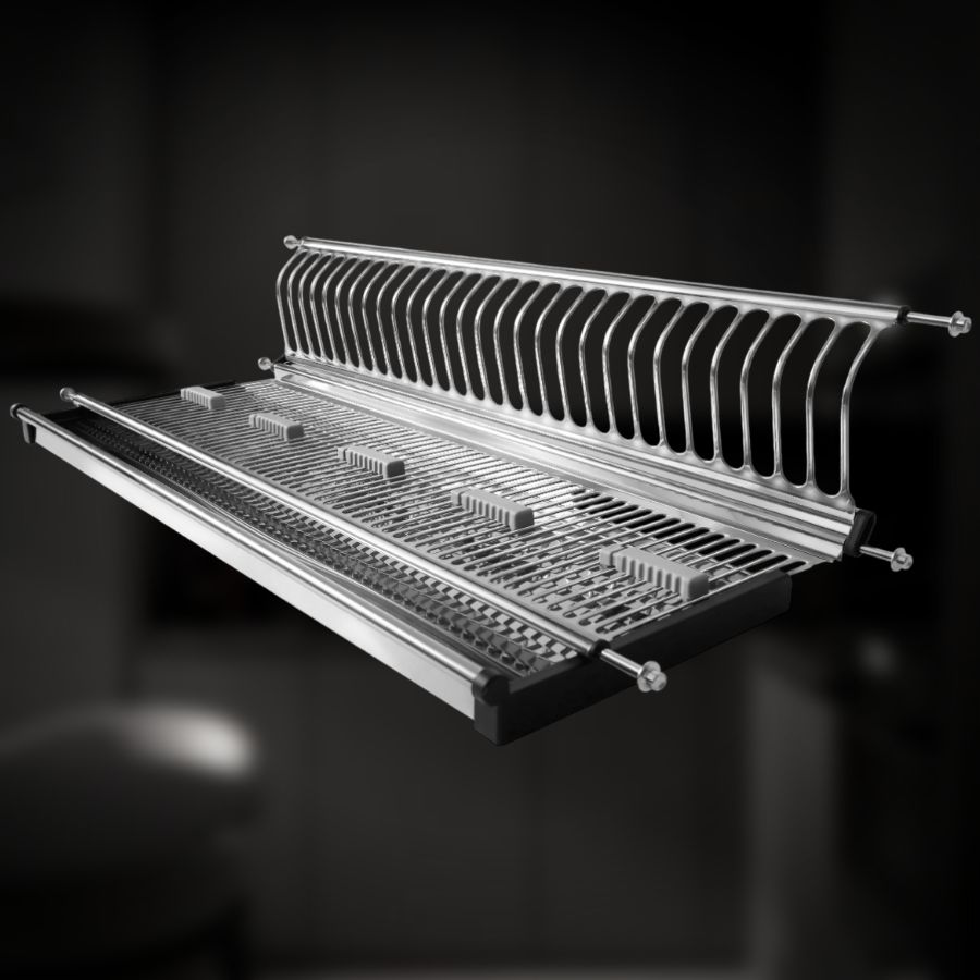 фото Посудосушитель одноуровневый из нержавеющей стали в шкаф 800 мм