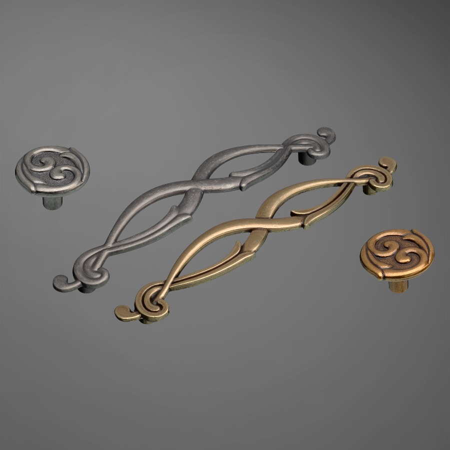 фото Ручка-скоба ВЕНЕРА, 128 мм, серебро античное