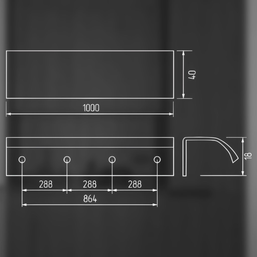 фото Ручка-скоба TITAN, 864/1000 мм, хром матовый