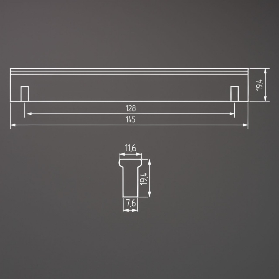 фото Ручка-скоба НЕФТИДА, 128 мм, черный матовый