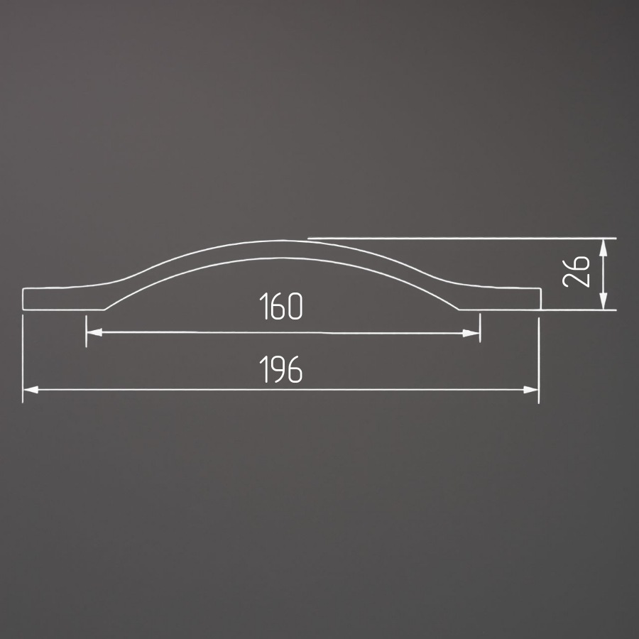 фото Ручка-скоба КАССИО, 160 мм, никель матовый