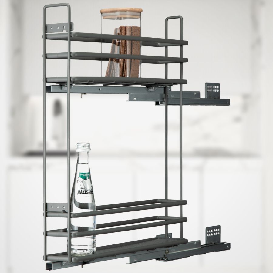 фото Выдвижная корзина VESPLINE двухуровневая в нижнюю базу 150 мм с доводчиком