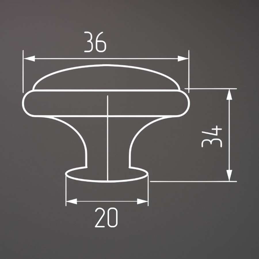 фото Ручка-кнопка АИДА, серый матовый