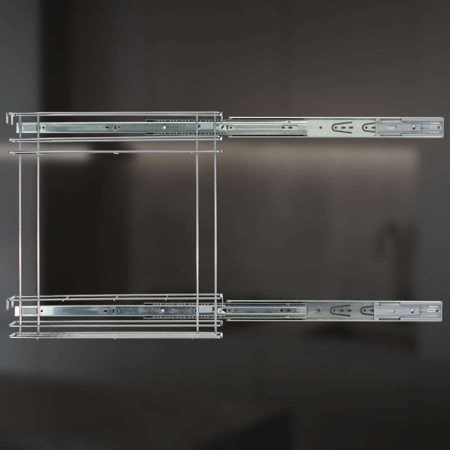 фото Выдвижная корзина двухуровневая в нижнюю базу 200 мм с доводчиком