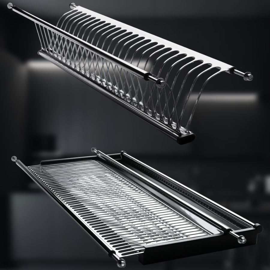 фото Посудосушитель из нержавеющей стали в шкаф 700 мм