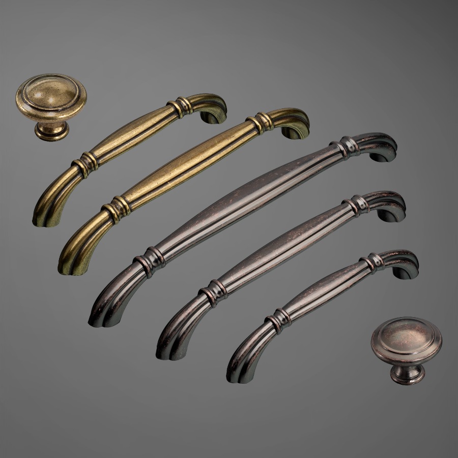 фото Ручка-скоба МЕИССА, 128 мм, бронза античная