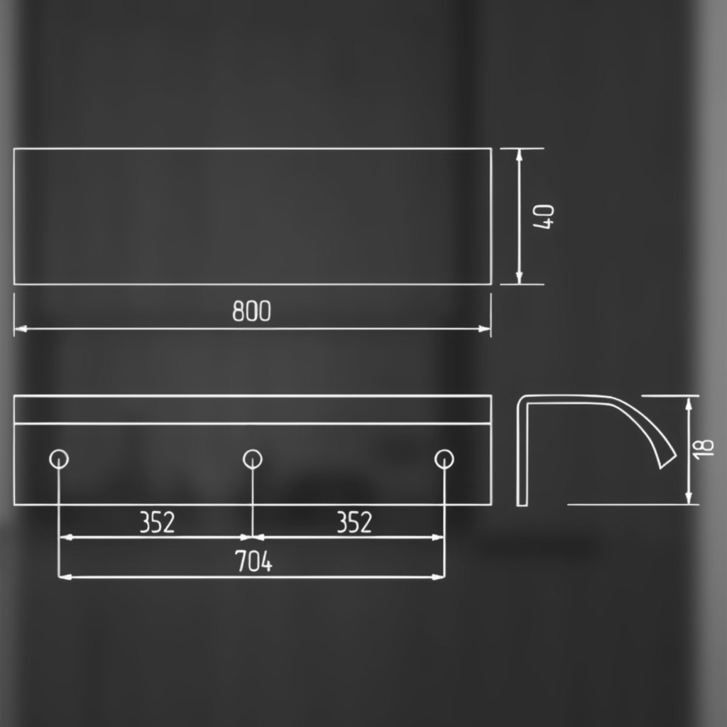фото Ручка-скоба TITAN, 704/800 мм, хром матовый