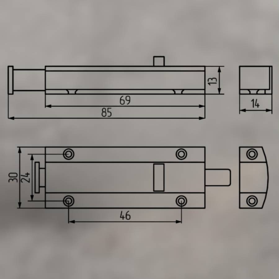 фото Защелка автомат большая, Чёрная (808А)