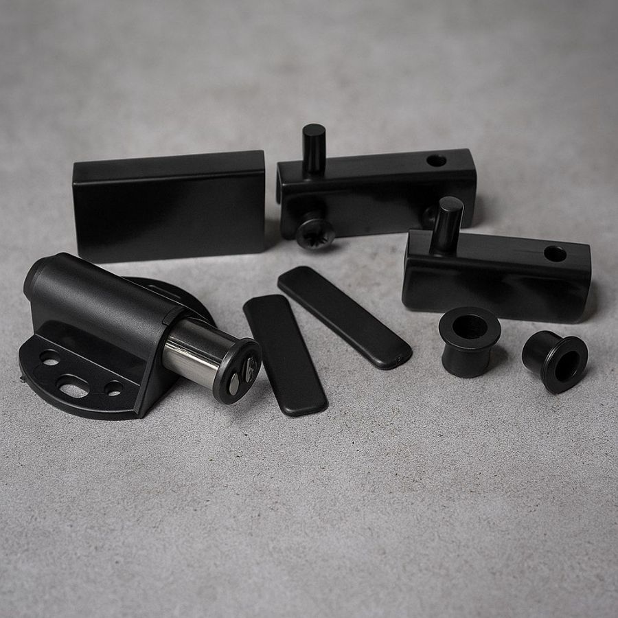 фото  Комплект для 1 стеклянной двери с лифтом черный