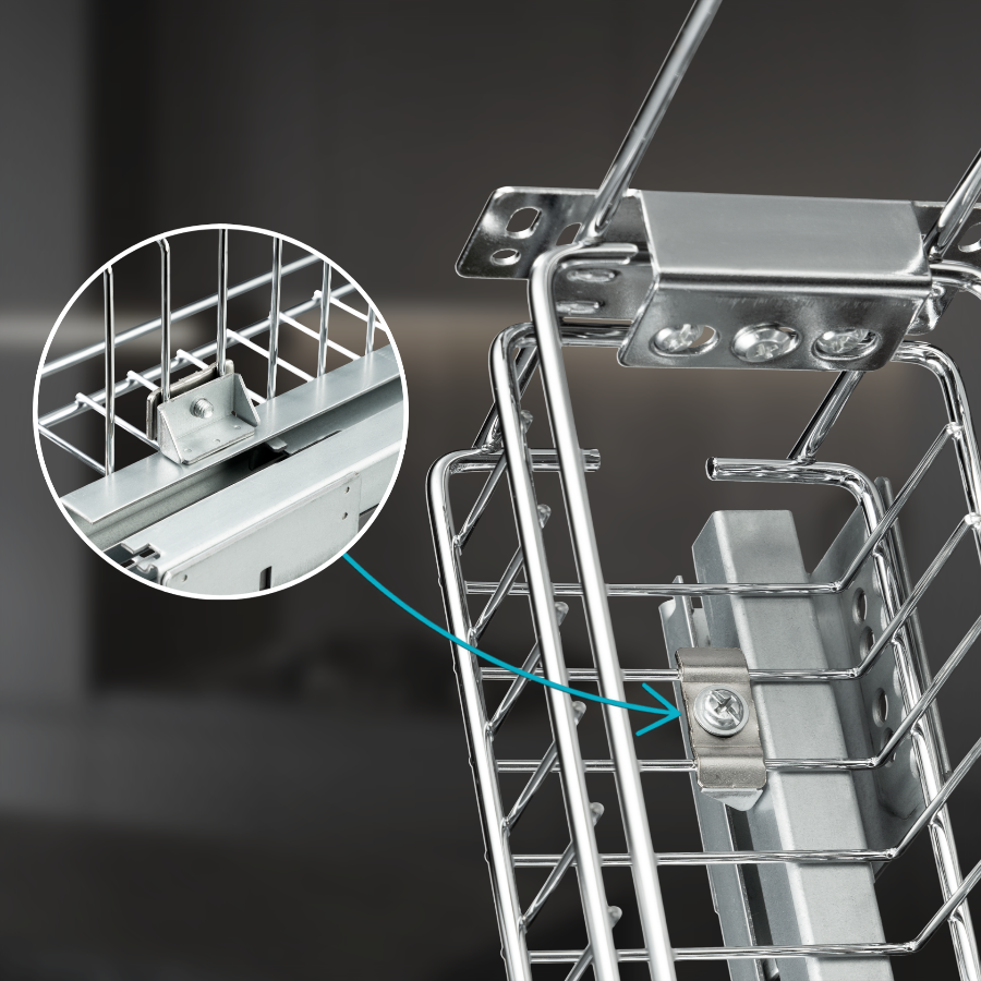 фото Выдвижная корзина двухуровневая в нижнюю базу 200 мм с доводчиком