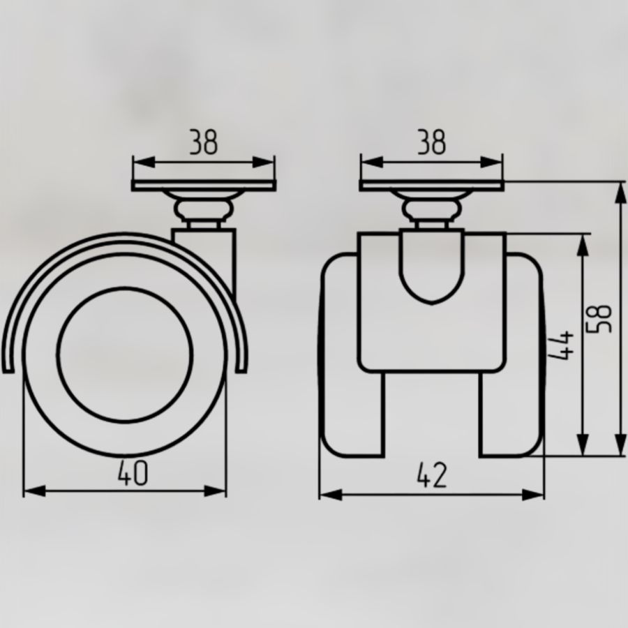 фото Опора колесная d 40 мм