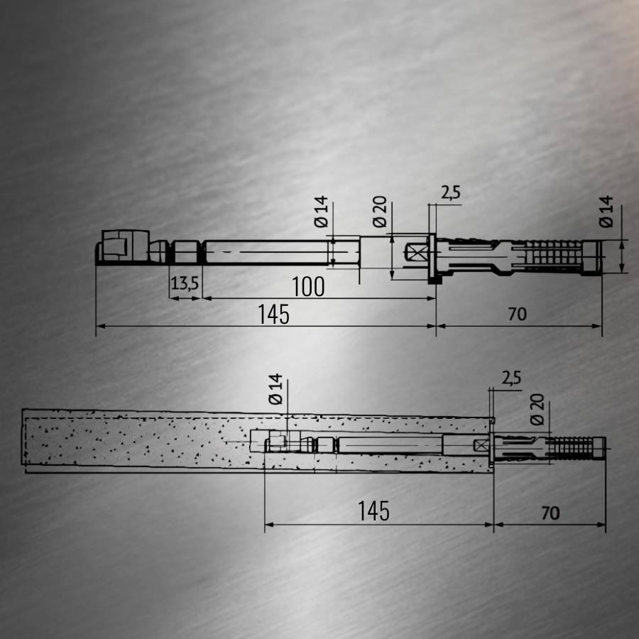 фото Менсолодержатель 3D регулировка скрытого типа MN101 145mm/70mm