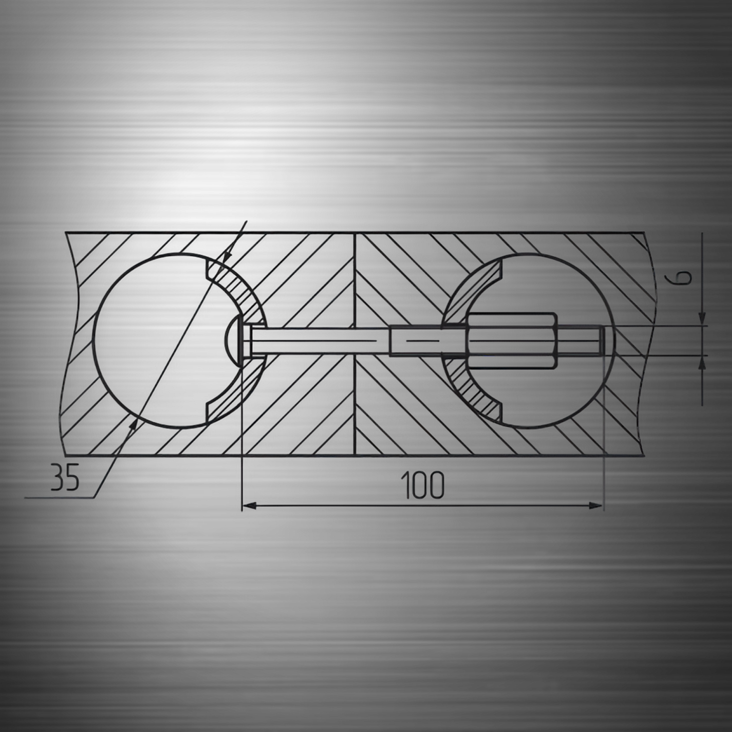 Стяжка для соединения столешниц, 100мм