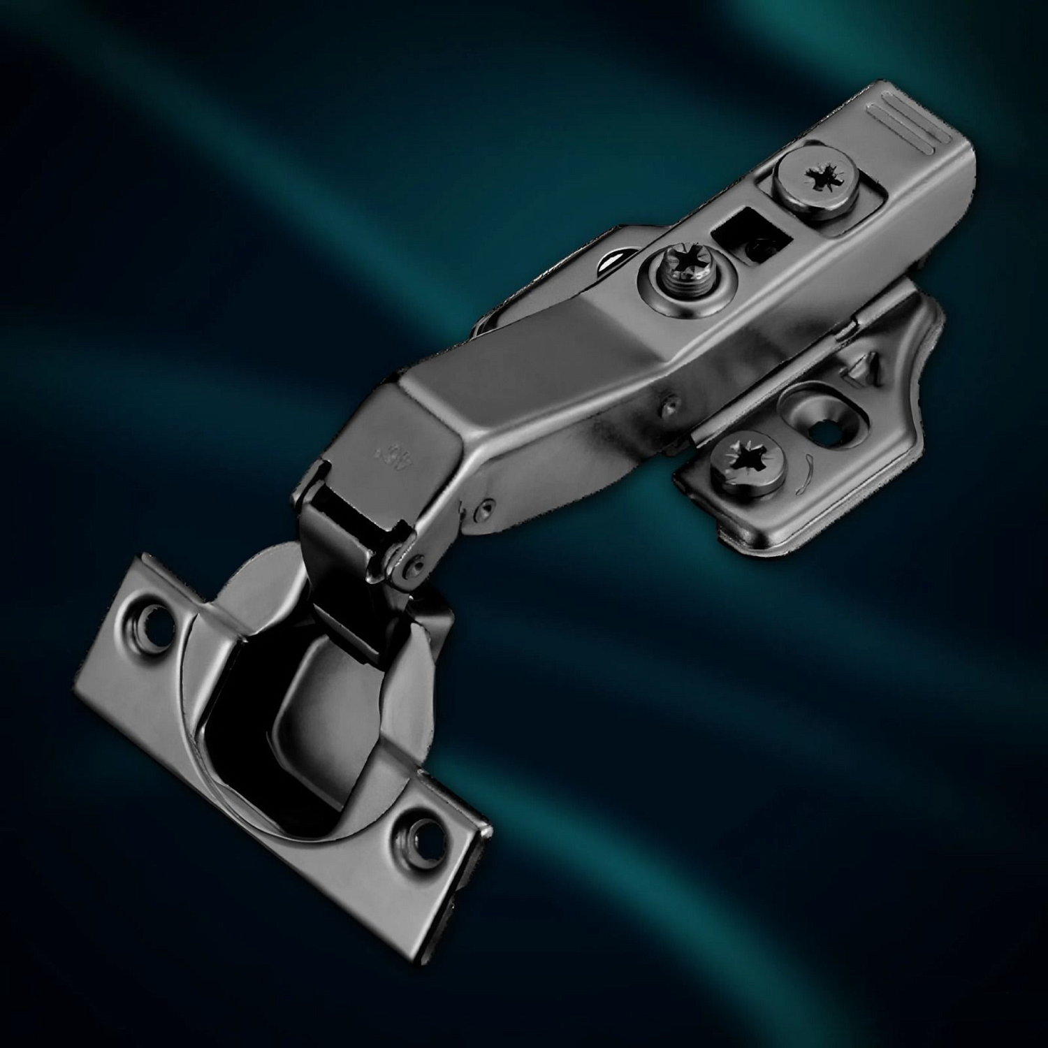 Петля угловая 45° MF Prima All-2-Way 3D, Clip-on, доводчиком, мягкий ход, черный никель