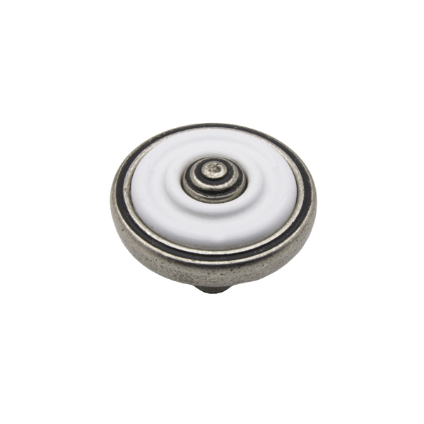 Ручка-кнопка R63 античное серебро